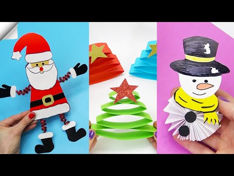 3 DIY christmas Easy paper crafts 5 minute crafts christmas