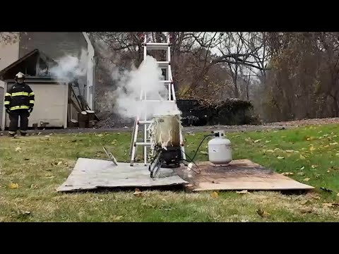 Fire department shows potential dangers of deep frying a turkey for Thanksgiving