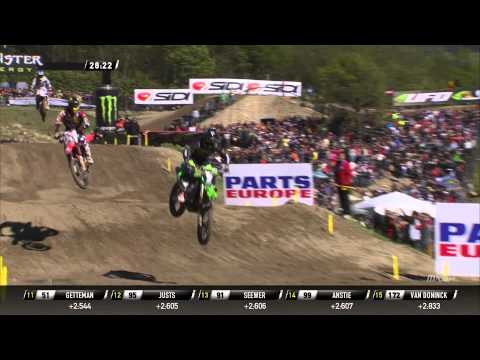 Tim Gajser passes Jordi Tixier MXGP of Trentino 2015 - motocross