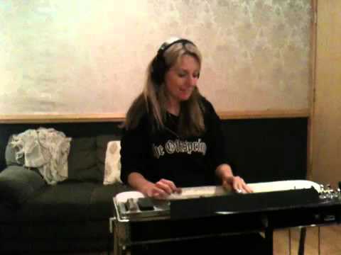 Robin Ruddy playing pedal steel at The Parlor Studio in Nashville TN 615 385-4466