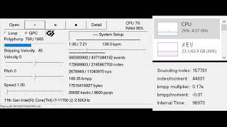 TMIDI MiniMod 1.6 vs Bad Apple Decimation Mode 2185 Million Notes