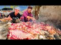 Traditional Arabian Food WHOLE GOAT ROCK BBQ Can T Believe The Process