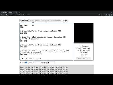 6502 Assembly Tutorial 3 - STA, ADC, and SBC