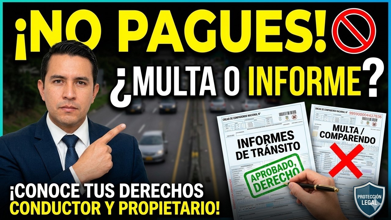 derechos del CONDUCTOR y PROPIETARIO DEL VEHÍCULO: INFORMES DE TRÁNSITO y multas