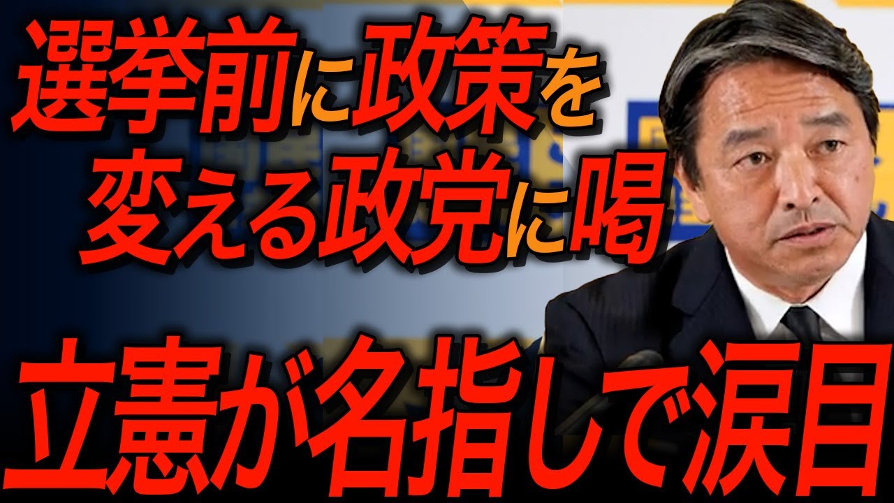 【国民民主党・榛葉賀津也】選挙政策に呆れる榛葉幹事長！正論パンチが炸裂する！