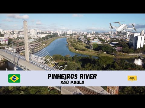 [4K] 🇧🇷 Pinheiros River, São Paulo - by drone 🇧🇷