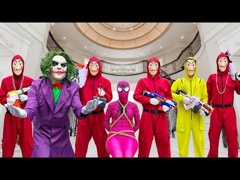 SUPERHERO's Story | Rescue SPIDER-GIRL From Bad Guys ?? ( Mansion Battle ) By Bunny Life