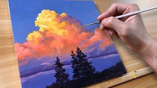 How to Paint Sunset Clouds / Acrylic Painting / Correa Art