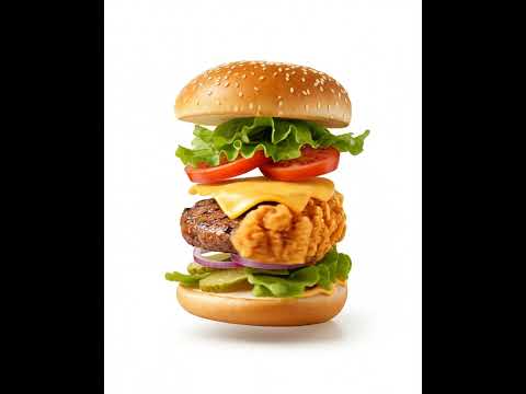 Commercial Burger: Exploded View & Rotation Motion Workflow