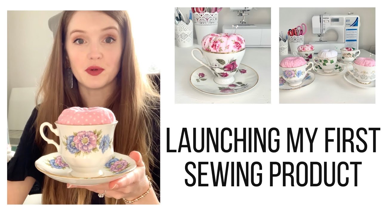 Launching my first sewing product - Vintage Teacup pin cushions for Sewing  | Holly Dennett