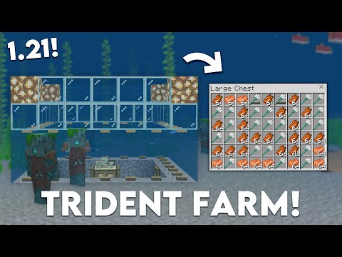 Minecraft 1.21 Easy TRIDENT Farm Tutorial! (MCPE/Xbox/PS4/Nintendo Switch/Windows10)