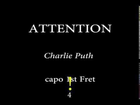ATTENTION   Charlie Puth Easy Chords and Lyrics (1st Fret)