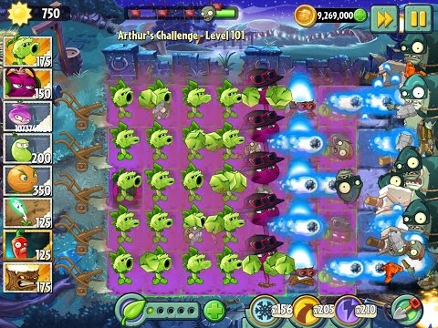 Plants vs Zombies 2 Arthur's Challenge Epic Hack Level 101 Primal King & Phat Beat