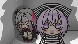 【手描き】リオナをすみっこから連れ出すもあずいろの狂気に怯えるおかゆん【ホロライブ/響咲リオナ/猫又おかゆ/AZKi/風真いろは】