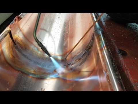 Kupferrinne hart löten - Dachrinne in Kupfer - Lötnaht - Klempner und Dachdecker