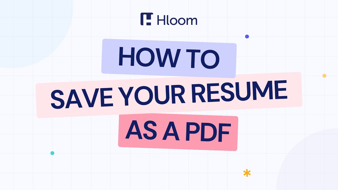 How to save your resume as a PDF