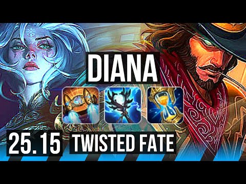 DIANA vs TWISTED FATE (MID) | 7/3/16, 500+ games | KR Challenger | 25.15