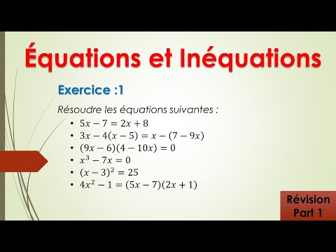 équations et inéquations : exercice 1 d'approfondissement .3ème