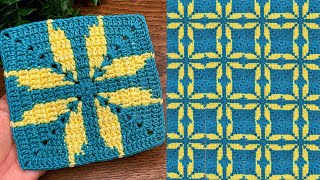 This Stunning Crochet Square Will Brighten Any Blanket😍