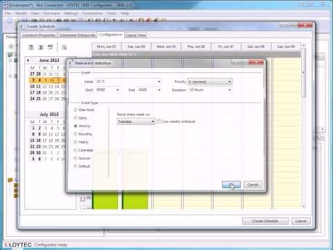 LOYTEC L-INX Configurator - How to create schedulers on BACnet devices [A201]