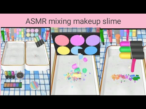 Rainbow Neon Vs pastel || Mixing makeup eyeshadow into slime  ASMR ||satisfying slime video...