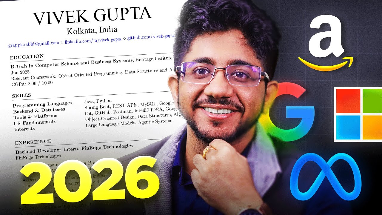 10X MORE Resume Shortlists In 2026 With THIS | ATS Resume Builder For Freshers | Vivek Gupta