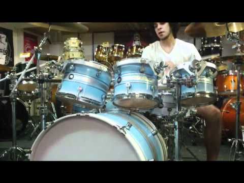 Risen Drums 7-piece Drum Set (Blue-White Burst) Demonstration
