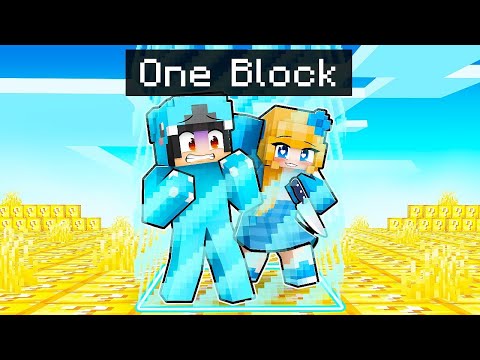 STUCK on ONE LUCKY BLOCK With CRAZY FAN GIRL!