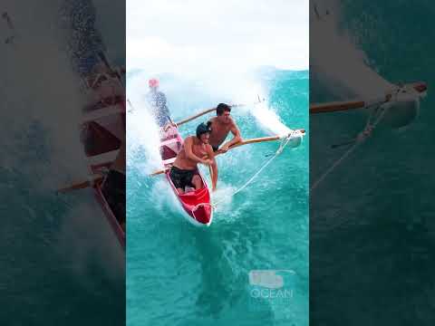 Caught inside massive Hawaii surf on outrigger canoe and also great rides