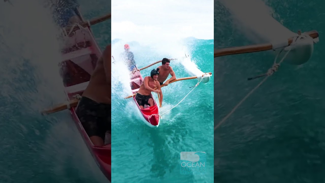 Caught inside massive Hawaii surf on outrigger canoe and also great rides