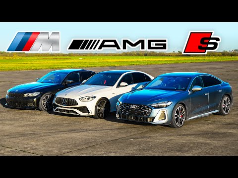 신형 아우디 S5 vs 신형 AMG C43 vs BMW M340i - 드래그 레이스!