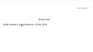 MLA Format Works Cited Personal Interview