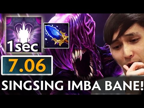 7.06 SINGSING Mid Bane IMBA with new Scepter | 1sec Brain Sap | 131k DMG | 2 Hours+ Match Dota 2