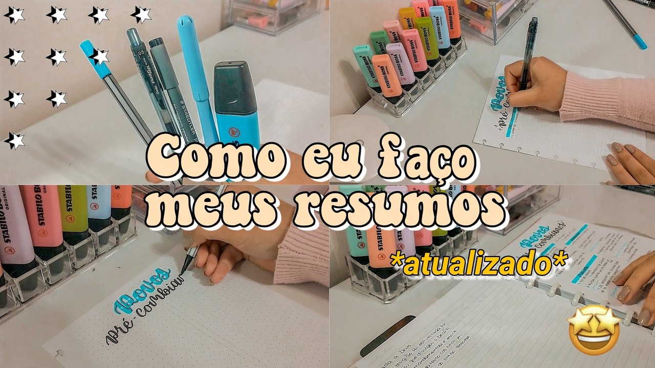 COMO EU FAÇO MEUS RESUMOS ✨
