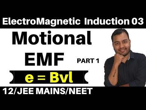ElectroMagnetic Induction 03 : Motional EMF 1 II e = Bvl Derivation and Best Numericals JEE/NEET