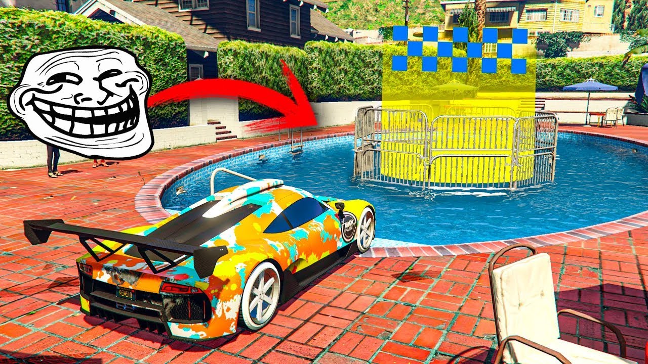 LA CARRERA TROLL DE LA PISCINA!! AGUA!! - GTA 5 ONLINE