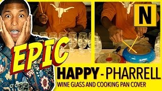 Pharrell Williams - HAPPY (Wine Glass and Cooking Pan Cover)