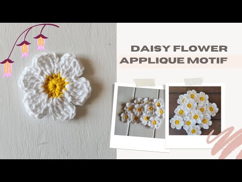 @crochetcabin6160 Crochet daisy flower applique motif.