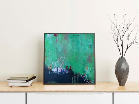 Abstract painting “In the heart of green” – How color creates peace, strength & depth