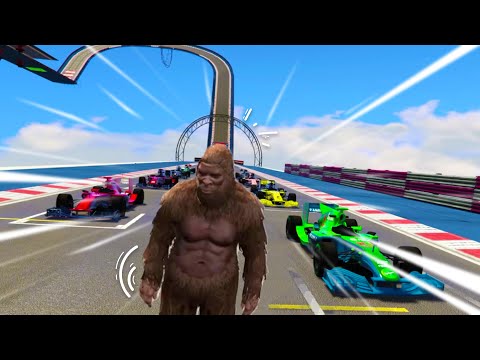 BIGFOOT DRIVES F1 CARS & PERFORMS EPIC PARKOUR STUNTS IN GTA 5 | ULTIMATE GTA V GAMEPLAY