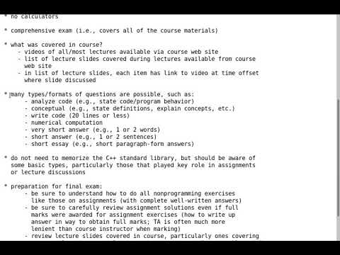 SENG 475 Extra (2019-07-25) — Preliminary Information for Final Exam