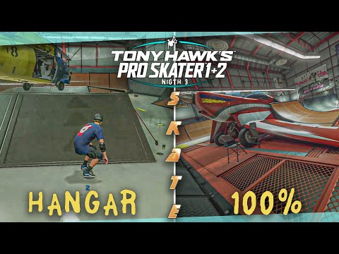 Tony Hawk's Pro Skater 1+2 Walkthrough Gameplay The Hangar GOALS and SECRETS