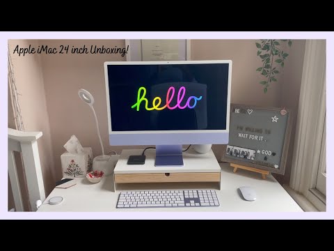 Unboxing the 2021 Purple Apple iMac 24 inch!