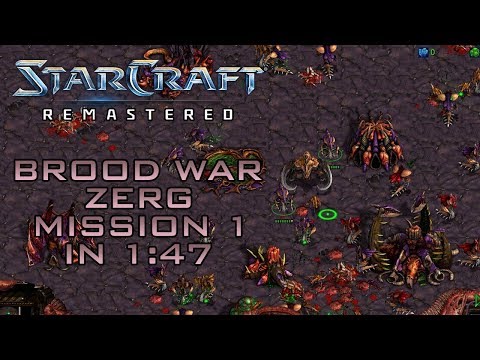 StarCraft Remastered Brood War Zerg Mission 1: Vile Disruption (Speedrun / Walkthrough)