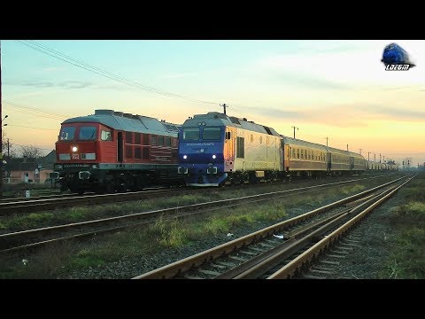 GM 64-1357-4 & R3115 Timisoara Nord-Oradea in Gara Oradea Vest Station pe Apus/on Sunset