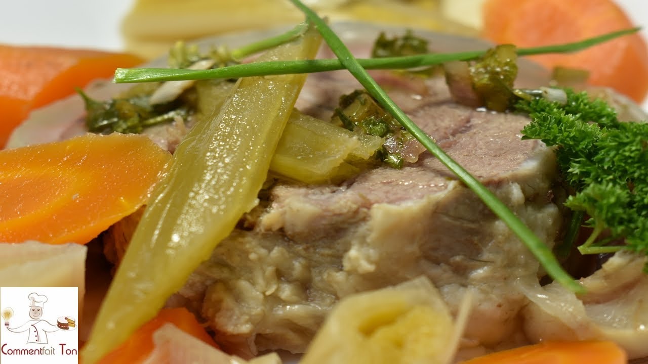 Tête de veau à ma façon avec légumes et sa  sauce ravigote et  gribiche par Commentfait Ton