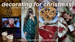 VLOG!🎄cozy winter days, decorating for christmas, shopping haul, & slow mornings!
