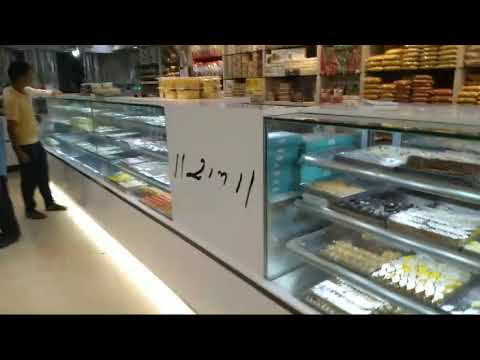 Stainless Steel L Shape Bakery Sweet Display Counter, For Shop