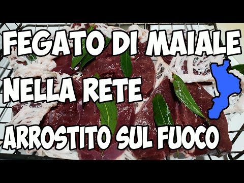 Pork Liver in the Net Roasted on the Fire in the Fireplace - Calabrian Recipes