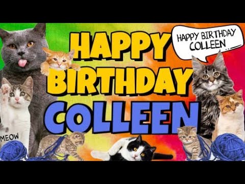 Happy Birthday Colleen! Crazy Cats Say Happy Birthday Colleen (Very Funny)